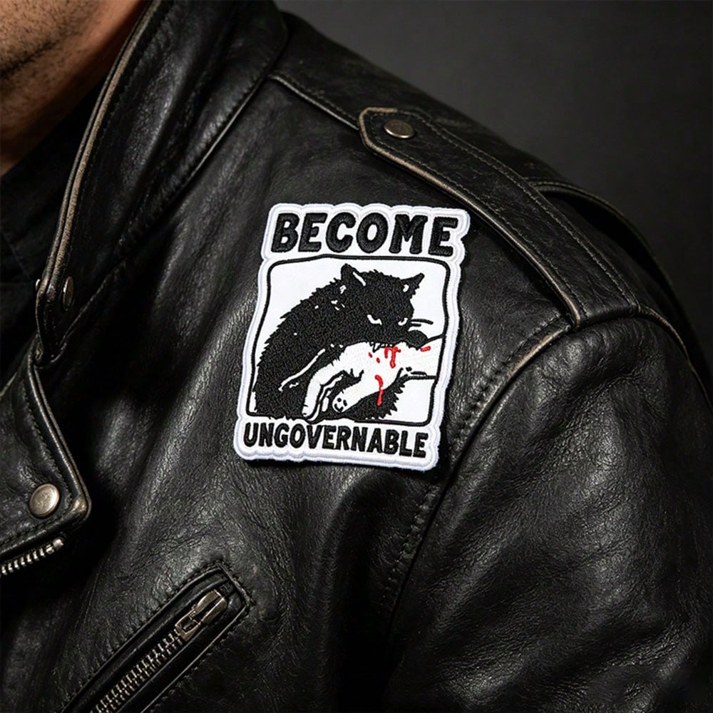 1pc "Become Ungovernable" Embroidered Letter Hot Melt Patch, DIY Clothing Decor Patch Badge Accessory