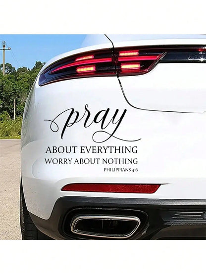 1pc Bible Verse Waterproof Removable Stickers, Inspirational Decals For Car & Home Smooth Surfaces