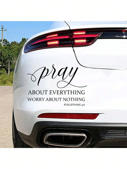 1pc Bible Verse Waterproof Removable Stickers, Inspirational Decals For Car & Home Smooth Surfaces