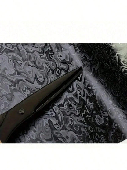 1pc Black Metaverse Ghost Forged Carbon Fiber Vinyl Wrap Roll Camouflage Pattern Camo Random Carbon Texture Car Sticker Film- PET Film, Car Body Color Change, Rearview Mirror, Interior Protection, Ca