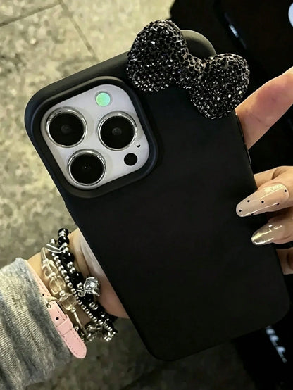 1pc Black Personalized Full Coverage TPU Shockproof Phone Case Compatible With Apple 17, 16, 15, 14, 13, 12, 11 Pro Max