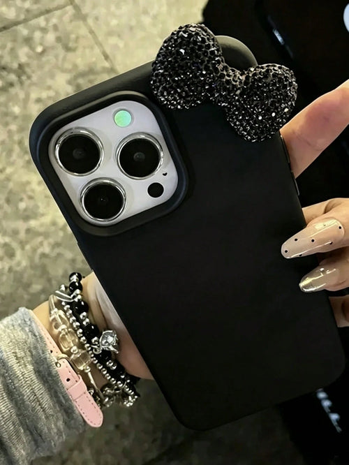 1pc Black Personalized Full Coverage TPU Shockproof Phone Case Compatible With Apple 17, 16, 15, 14, 13, 12, 11 Pro Max