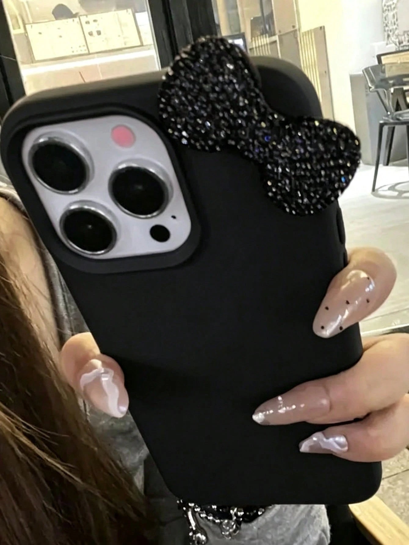 1pc Black Personalized Full Coverage TPU Shockproof Phone Case Compatible With Apple 17, 16, 15, 14, 13, 12, 11 Pro Max