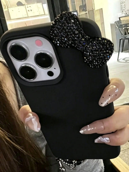 1pc Black Personalized Full Coverage TPU Shockproof Phone Case Compatible With Apple 17, 16, 15, 14, 13, 12, 11 Pro Max