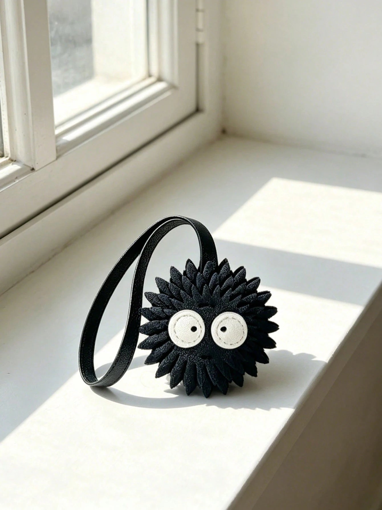 1pc Black PU Fashion Pendant, Minimalist Versatile Quirky Cute Funny Coal Ball Charm, Suitable For Backpack, Shoulder Bag, Crossbody Bag, Handbag, Tote Bag, Underarm Bag, Makeup Bag, Other Storage Bag