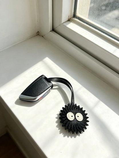 1pc Black PU Fashion Pendant, Minimalist Versatile Quirky Cute Funny Coal Ball Charm, Suitable For Backpack, Shoulder Bag, Crossbody Bag, Handbag, Tote Bag, Underarm Bag, Makeup Bag, Other Storage Bag