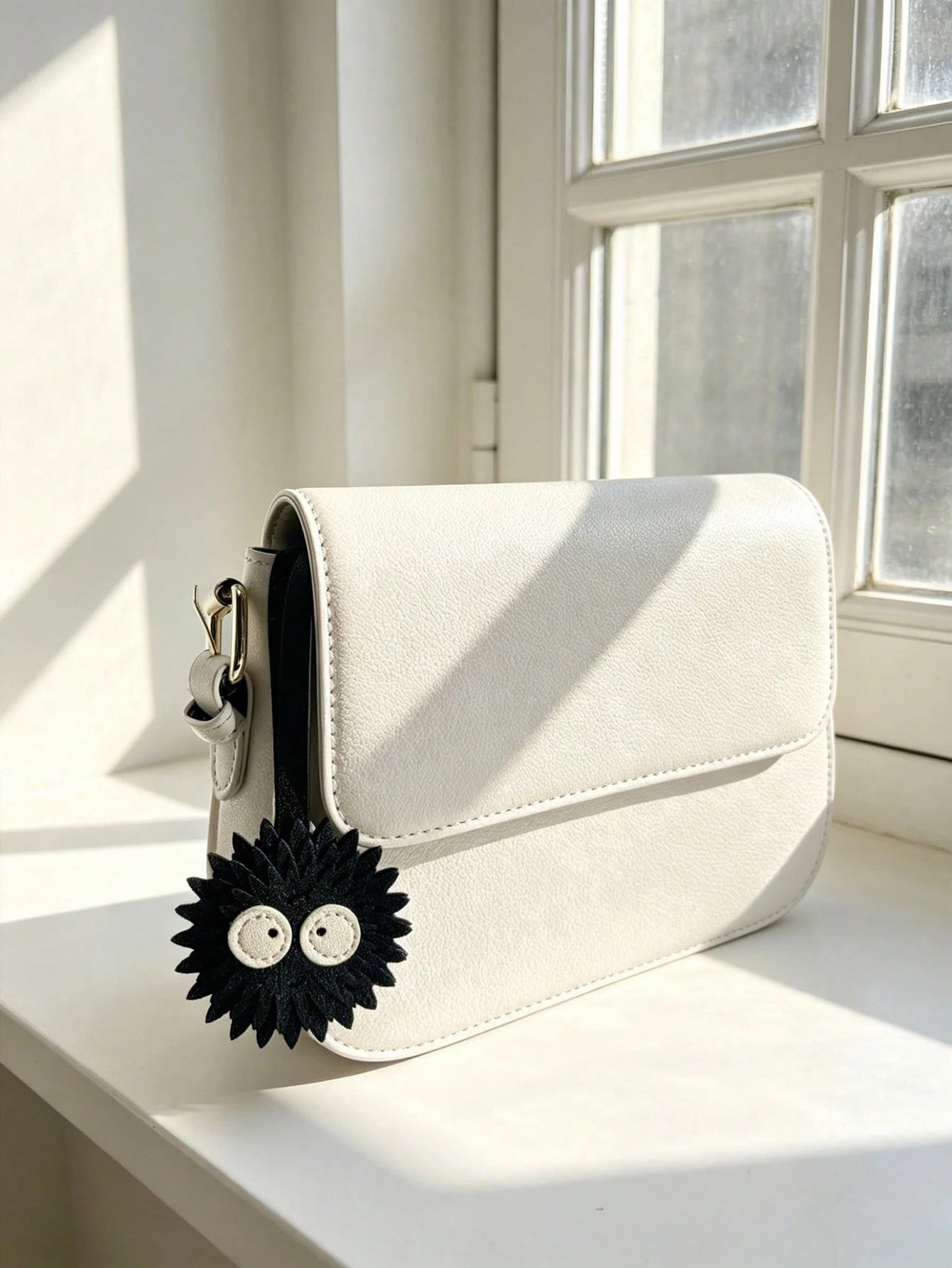 1pc Black PU Fashion Pendant, Minimalist Versatile Quirky Cute Funny Coal Ball Charm, Suitable For Backpack, Shoulder Bag, Crossbody Bag, Handbag, Tote Bag, Underarm Bag, Makeup Bag, Other Storage Bag