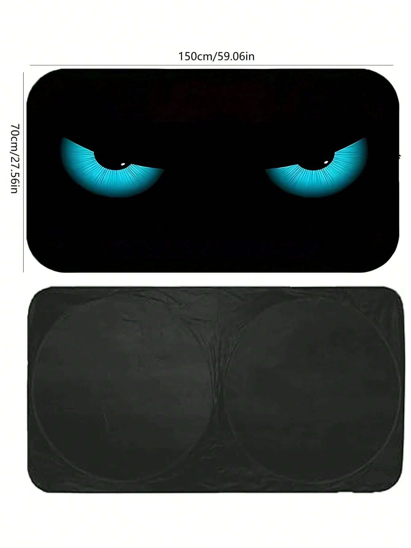 1pc Blue Devil Eye Design Foldable Car Windshield Sunshade Cover, 2025 Automotive Windshield Shade Blocks UV Rays Keeping Car Cool, Funny Car Sunshield With Durable Black Strap