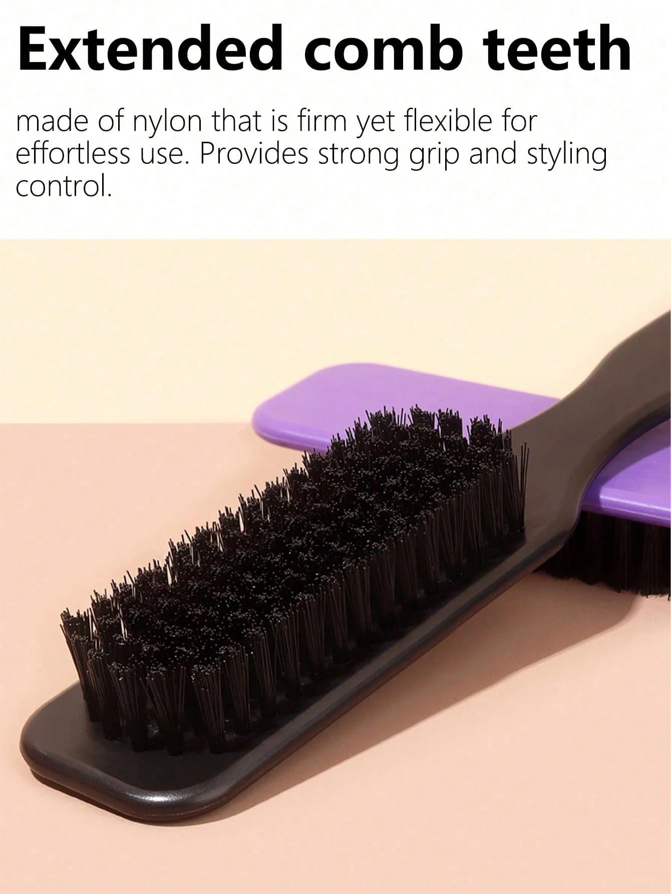 1pc Boar Bristle Slick Back Hair Brush For Sleek Ponytail Bun & Smoothing Baby Hairs, Flyaways, Edge Control- Backcombing & Teasing Hairbrush With Wide Rat Tail For Sectioning & Parting Beauty Home H