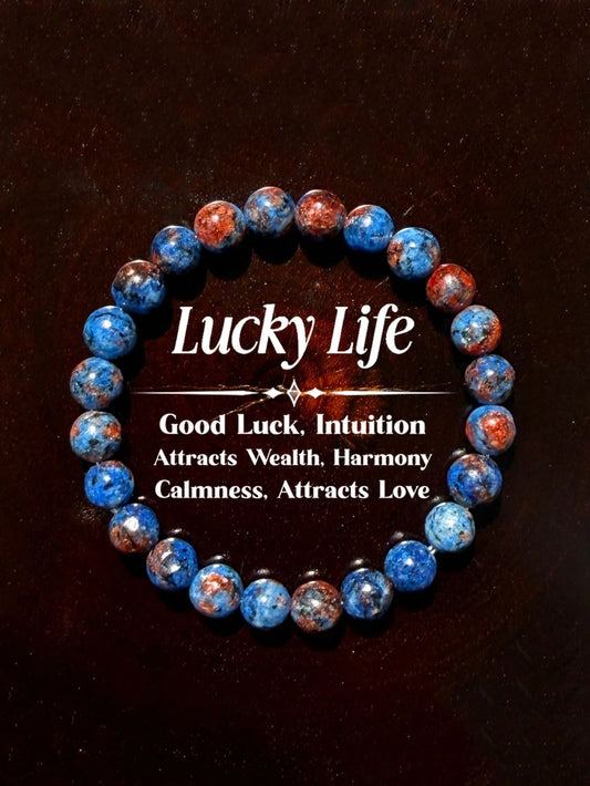 1pc Bohemian Lapis Lazuli Beaded Bracelet For Men, Daily Wear, Luck, Harmony, Prosperity, Jewelry Gift