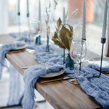 1pc Bohemian Style Muslin Table Runner, 120 Inches (10 Ft), Suitable For Parties, Baby Showers, Home Decor, Holiday Decoration