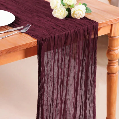 1pc Bohemian Style Muslin Table Runner, 120 Inches (10 Ft), Suitable For Parties, Baby Showers, Home Decor, Holiday Decoration