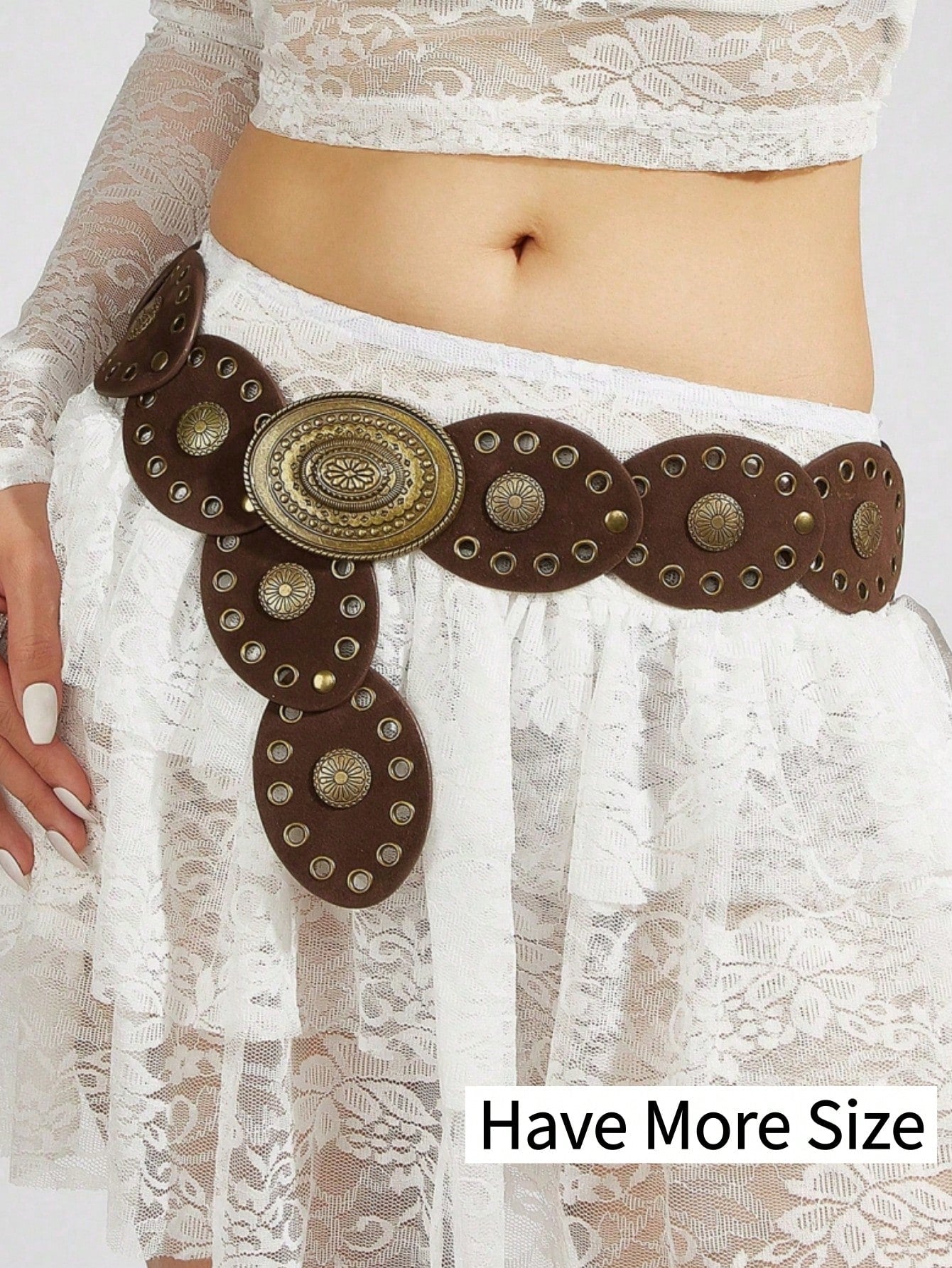 1pc Bohemian Western Style Women's Belt, Boho Belt, Western Belt, Gothic Velvet Patchwork Belt, Fashion Accessory For Women,Autumn/Winter Coffee & Antique Bronze Floral Oval Buckle, Dress Accessory