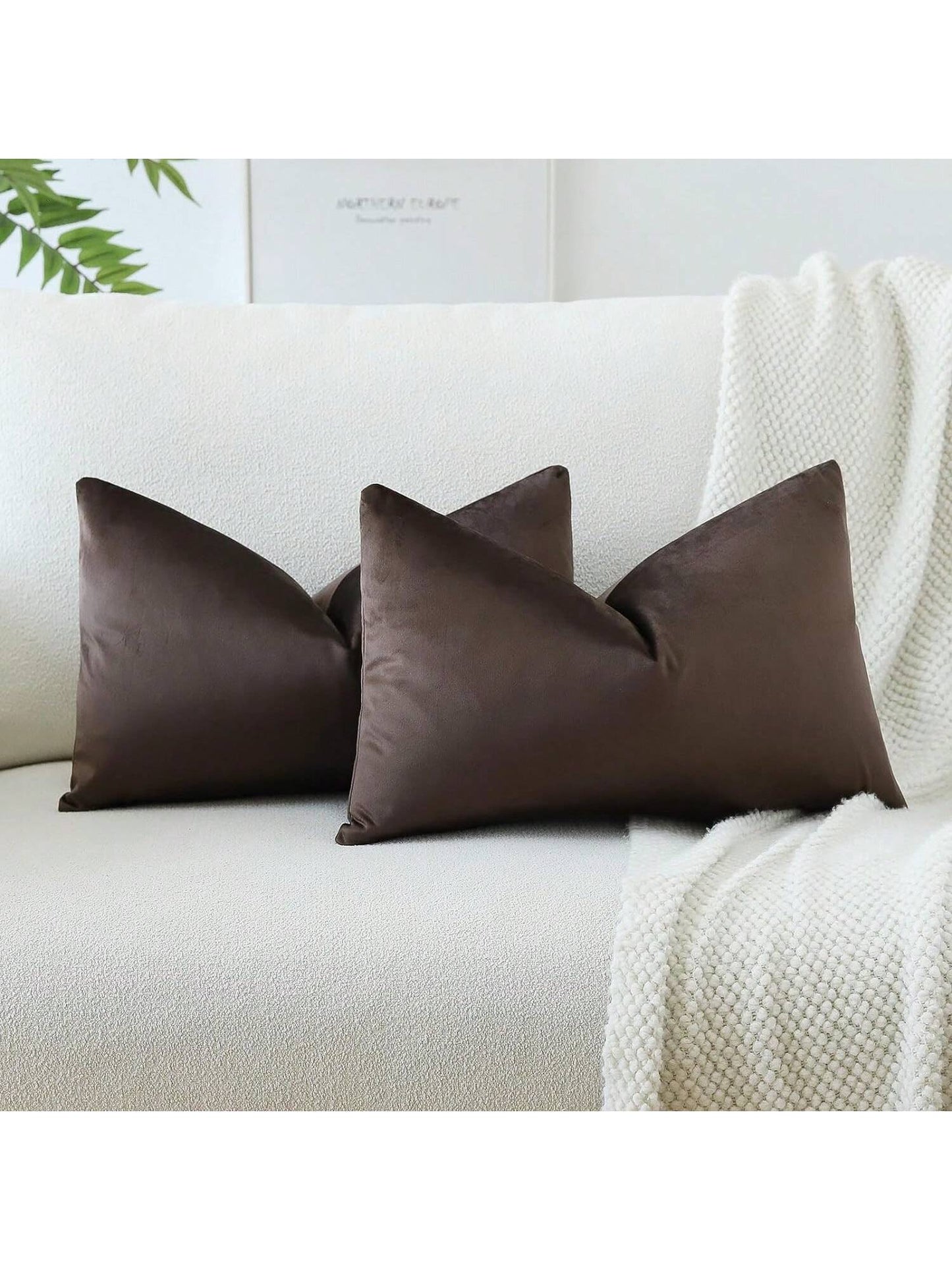 1pc Brown Velvet Ombre Decorative Pillow Cover, Square Cushion Cover, Holiday Home Pillow Decoration, Soft And Comfortable Material, Modern Decorative Sofa, For Home Bedroom Or Dorm Use