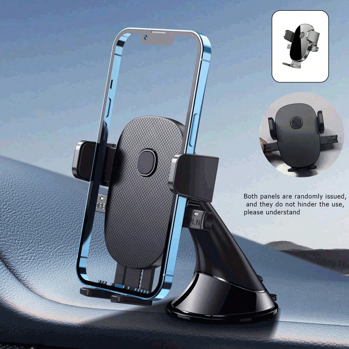 1pc Car Dashboard Phone Holder, New Compact & Convenient Gravity Mount, Stable & Anti-Drop, Randomly Sent In 2 Panel Styles, Must Be Installed On Flat Surface (Dashboard), Clean Dashboard Before Insta
