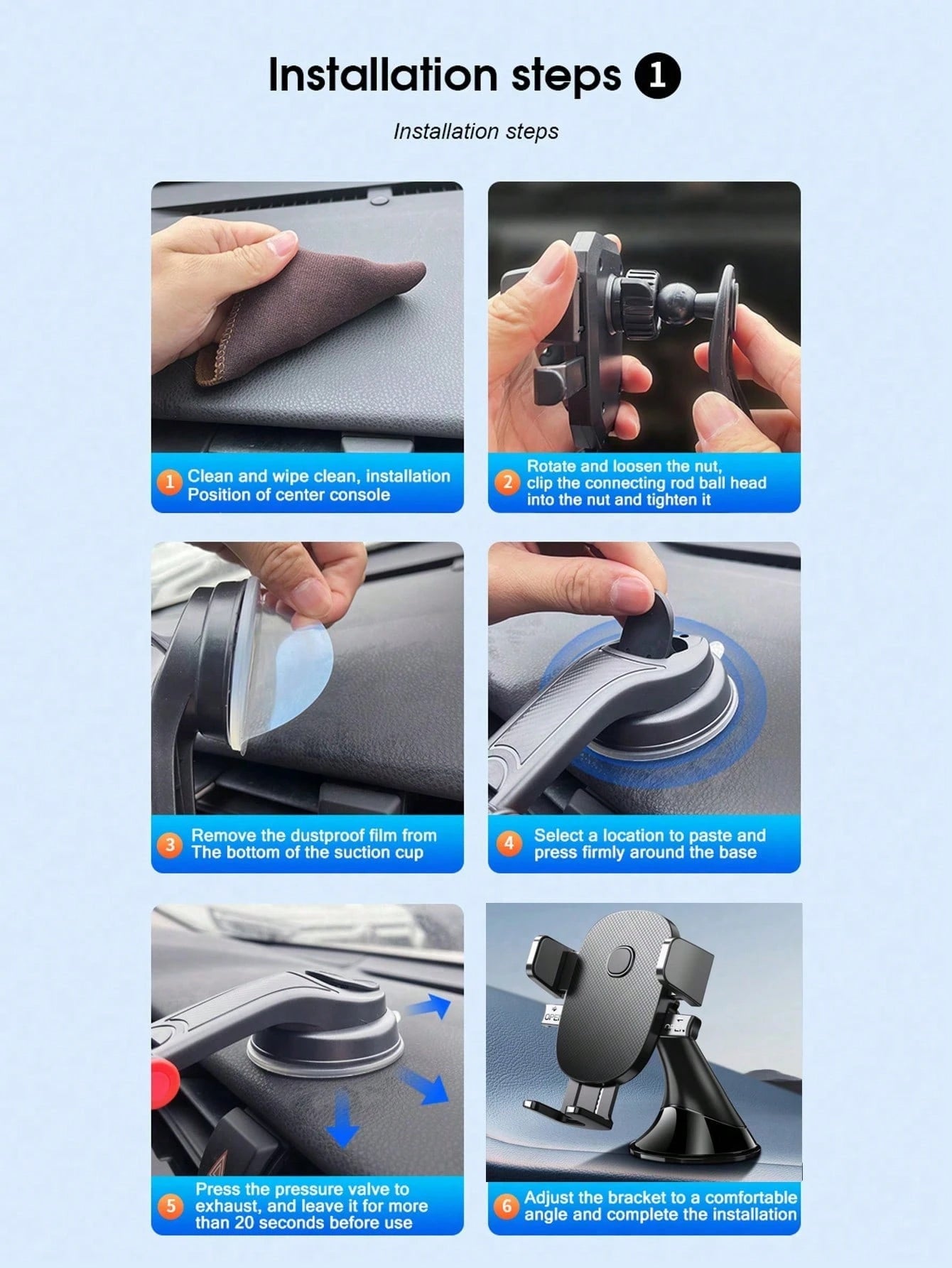 1pc Car Dashboard Phone Holder, New Compact & Convenient Gravity Mount, Stable & Anti-Drop, Randomly Sent In 2 Panel Styles, Must Be Installed On Flat Surface (Dashboard), Clean Dashboard Before Insta