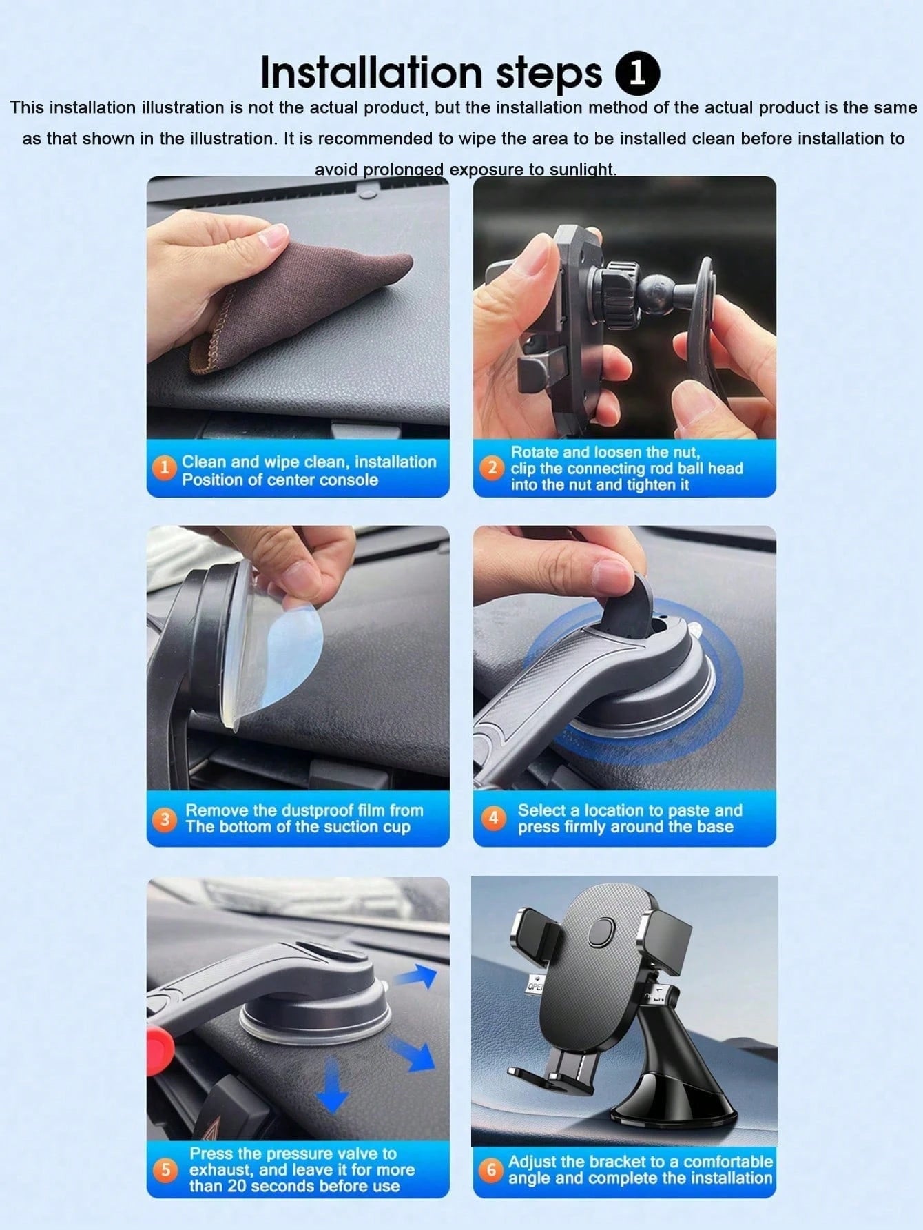 1pc Car Dashboard Phone Holder, New Compact & Convenient Gravity Mount, Stable & Anti-Drop, Randomly Sent In 2 Panel Styles, Must Be Installed On Flat Surface (Dashboard), Clean Dashboard Before Insta