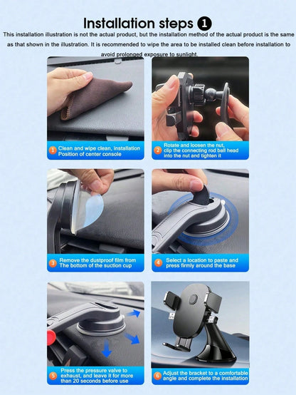 1pc Car Dashboard Phone Holder, New Compact & Convenient Gravity Mount, Stable & Anti-Drop, Randomly Sent In 2 Panel Styles, Must Be Installed On Flat Surface (Dashboard), Clean Dashboard Before Insta