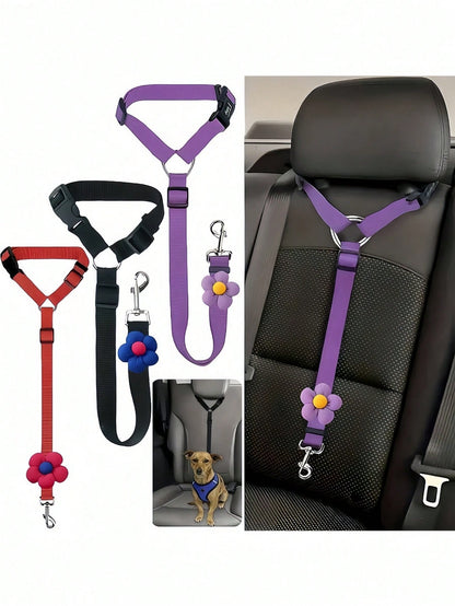 1pc Car Dog Seat Belt, Pet Car Safety Tether, Dog Seat Belt Strap, Dog Seat Belt Buckle, Dog Car Seat Belt Christmas Gift