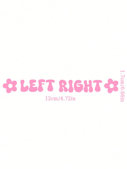 1pc Car Exterior Stickers, Home Decoration Stickers, Personalized Text Stickers, Left And Right Text Stickers