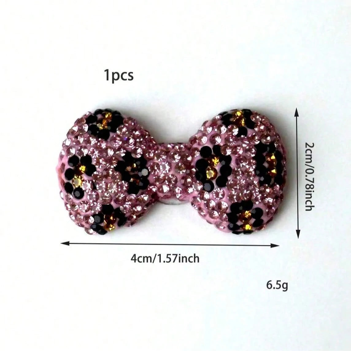 1pc Car Interior Decor DIY Rhinestone Bow Leopard Print Makeup Mirror Decor, Cute Ins Style, Multiple Options