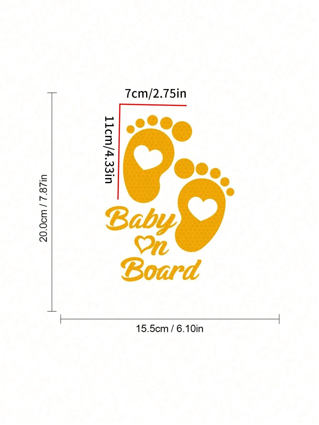 1pc Car Reflective Baby Decal- Waterproof Vinyl Cartoon Footprint Warning Sticker For Bumpers And Windows- High Visibility Nighttime Reflective Adhesive Sign For Vehicle, Foot/Round Mom & Baby Desig