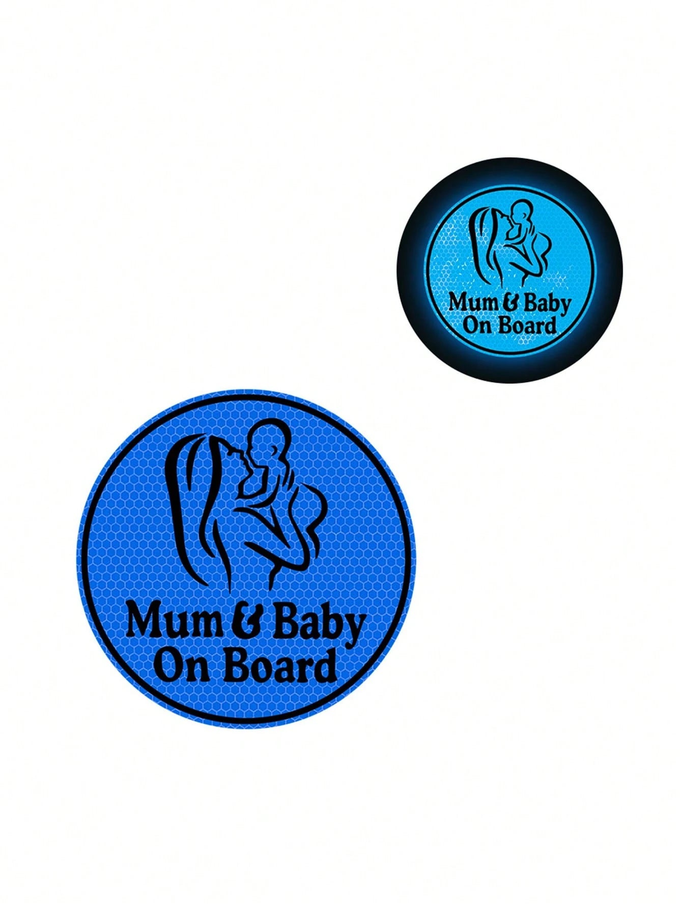 1pc Car Reflective Baby Decal- Waterproof Vinyl Cartoon Footprint Warning Sticker For Bumpers And Windows- High Visibility Nighttime Reflective Adhesive Sign For Vehicle, Foot/Round Mom & Baby Desig