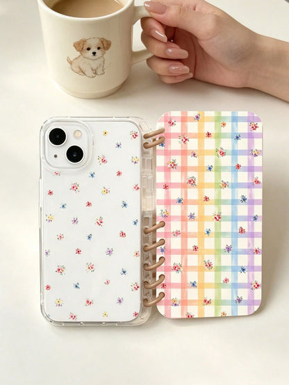 1pc Cartoon Graffiti Sticker Pattern Flip Cover Notebook Phone Case Compatible With Apple 16/16PRO/16PLUS/16PROMAX/11/11pro/11promax/12/12pro/12promax/13/13pro/13promax/14/14plus/14pro/14promax/15/15p