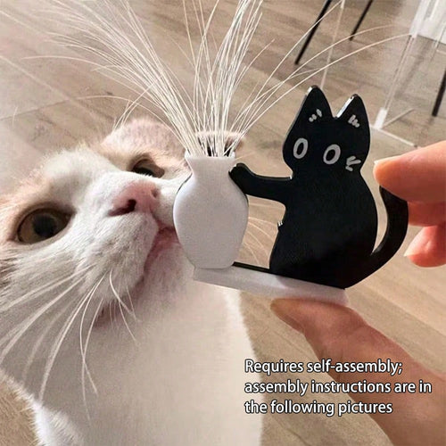 1pc Cat Whisker Hair Collector, (Self-Assembly Required, Please Refer To The Tutorial In The Link Before Assembling) Acrylic Magnetic Cat Pushing Bottle Fridge Magnet, Cat Memorial, Fun And Interestin