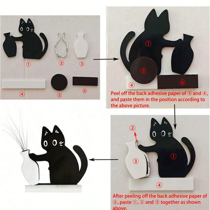 1pc Cat Whisker Hair Collector, (Self-Assembly Required, Please Refer To The Tutorial In The Link Before Assembling) Acrylic Magnetic Cat Pushing Bottle Fridge Magnet, Cat Memorial, Fun And Interestin