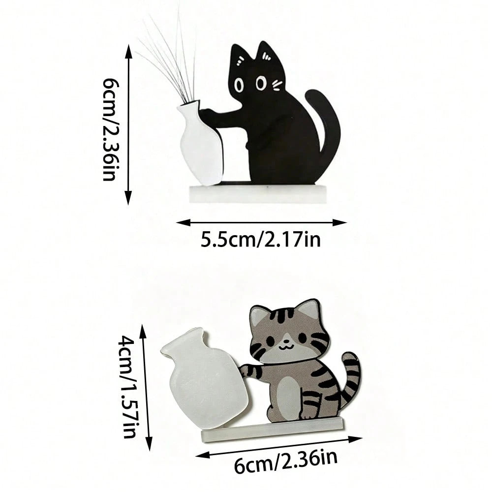1pc Cat Whisker Hair Collector, (Self-Assembly Required, Please Refer To The Tutorial In The Link Before Assembling) Acrylic Magnetic Cat Pushing Bottle Fridge Magnet, Cat Memorial, Fun And Interestin