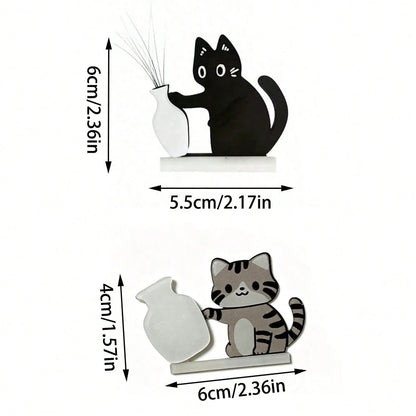 1pc Cat Whisker Hair Collector, (Self-Assembly Required, Please Refer To The Tutorial In The Link Before Assembling) Acrylic Magnetic Cat Pushing Bottle Fridge Magnet, Cat Memorial, Fun And Interestin