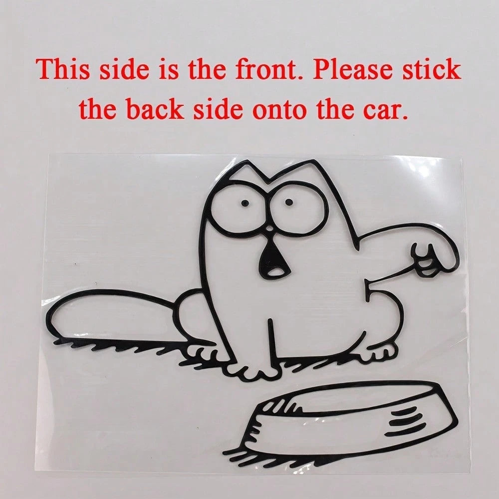 1pc Charming And Funny Cartoon Cat Oil Tank Cap Sticker- Waterproof And Easy To Apply Vinyl Car Decal, Suitable For Outdoor Use