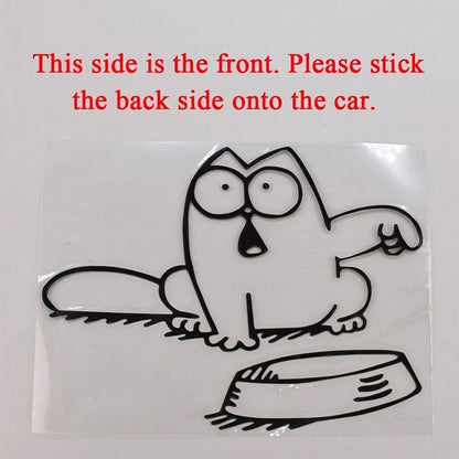 1pc Charming And Funny Cartoon Cat Oil Tank Cap Sticker- Waterproof And Easy To Apply Vinyl Car Decal, Suitable For Outdoor Use