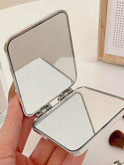 1pc Compact Folding Makeup Mirror With Water Surface Pattern, Y2K Style, Unisex Gift,Makeup,Cheap,Room Decor,Vanity,Travel,Bedroom,Makeup Accessories,Mirror,Vanity Mirror,Mini Mirror,Compact Mirror,Mi