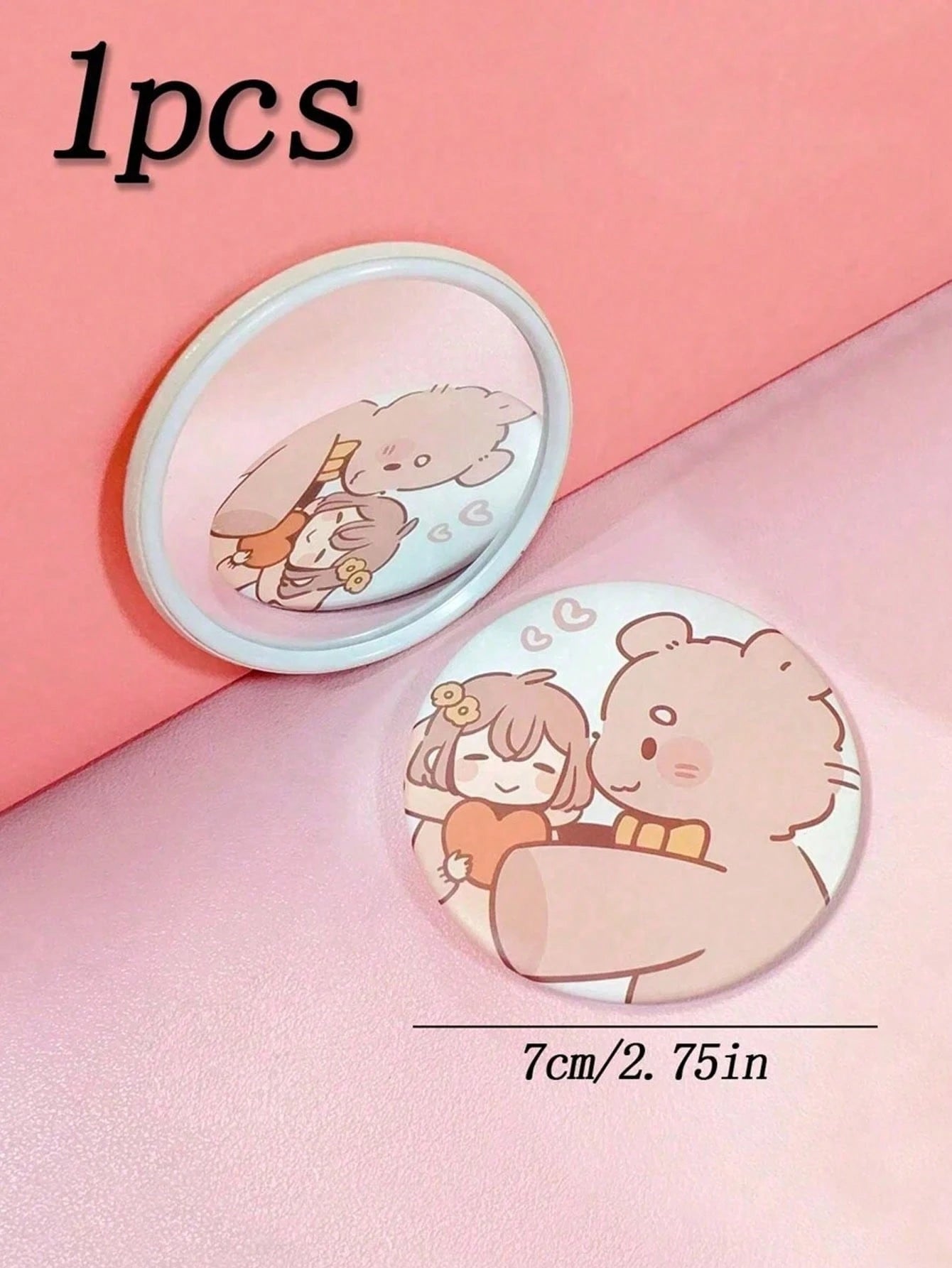 1pc Compact Folding Makeup Mirror With Water Surface Pattern, Y2K Style, Unisex Gift,Makeup,Cheap,Room Decor,Vanity,Travel,Bedroom,Makeup Accessories,Mirror,Vanity Mirror,Mini Mirror,Compact Mirror,Mi
