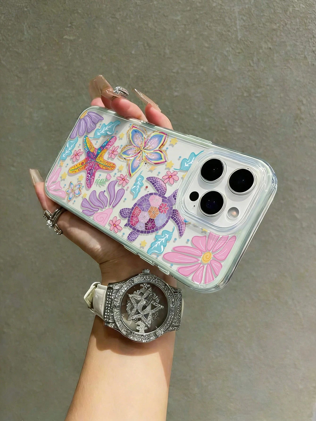 1pc Contrast Color 2-In-1 Turtle Pattern Phone Case Compatible With Apple 17/17Pro/17promax/16/16Pro/16promax/15/15Pro/15promax/14/14Pro/14promax/13/13Pro/13promax/12/11 Protective Cover