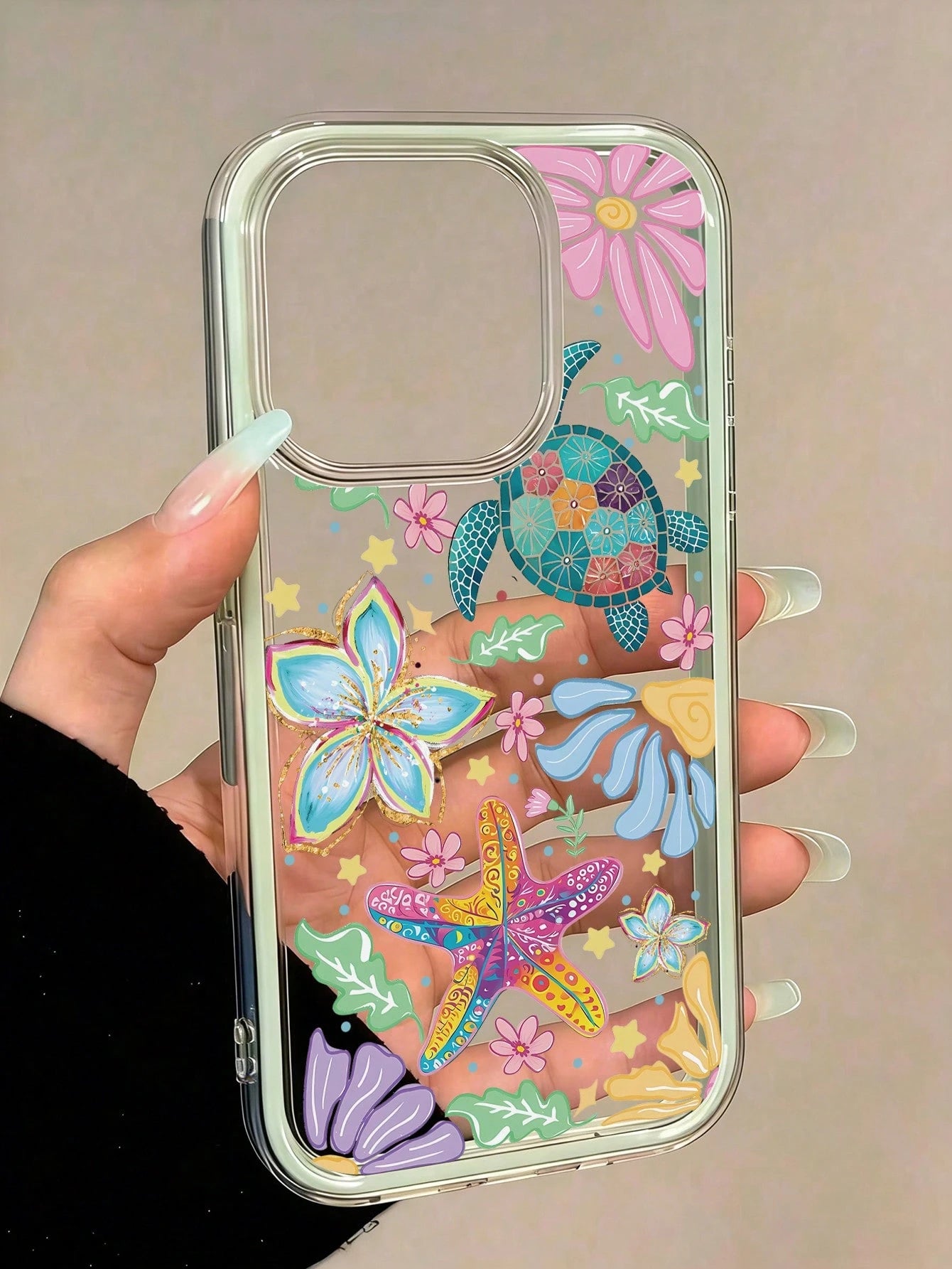 1pc Contrast Color 2-In-1 Turtle Pattern Phone Case Compatible With Apple 17/17Pro/17promax/16/16Pro/16promax/15/15Pro/15promax/14/14Pro/14promax/13/13Pro/13promax/12/11 Protective Cover