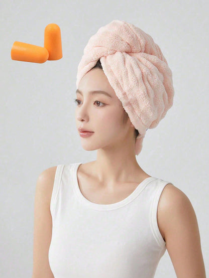 1pc Coral Fleece Extra Large Thick Super Absorbent Hair Drying Towel, Solid Color Minimalist Design, Suitable For Short & Long Hair, Home Bath Towel, Applicable For Hair Salons, Hotels, Sports Venues