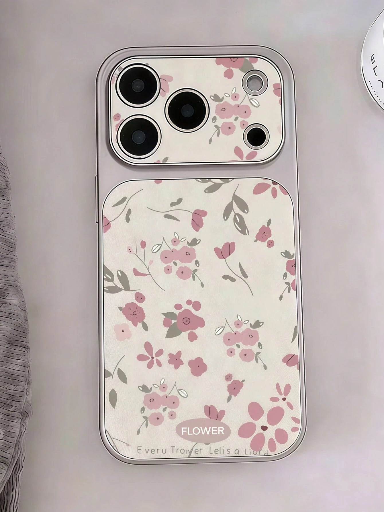 1pc Corning Coated Spray Painted Metallic Paint Lens Differentiated Large Window Full Coverage Soft Phone Case With Ditsy Floral Pattern Compatible With IPhone 7/8/11/X/12/13/14/15/16/17 Series, A14/A