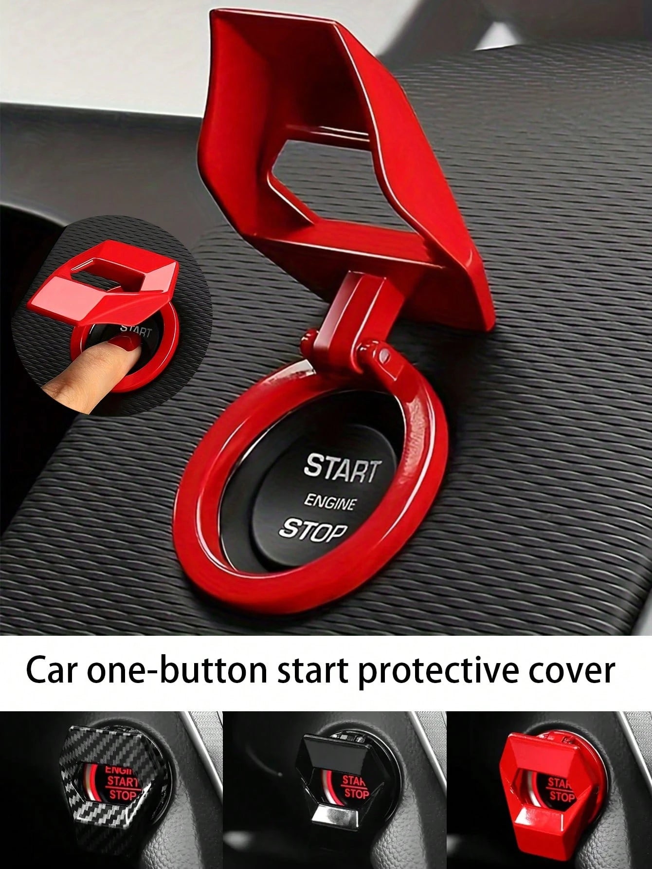 1pc Creative Car Ignition Button Protective Cover, Decorative Sticker For Car Interior Accessories