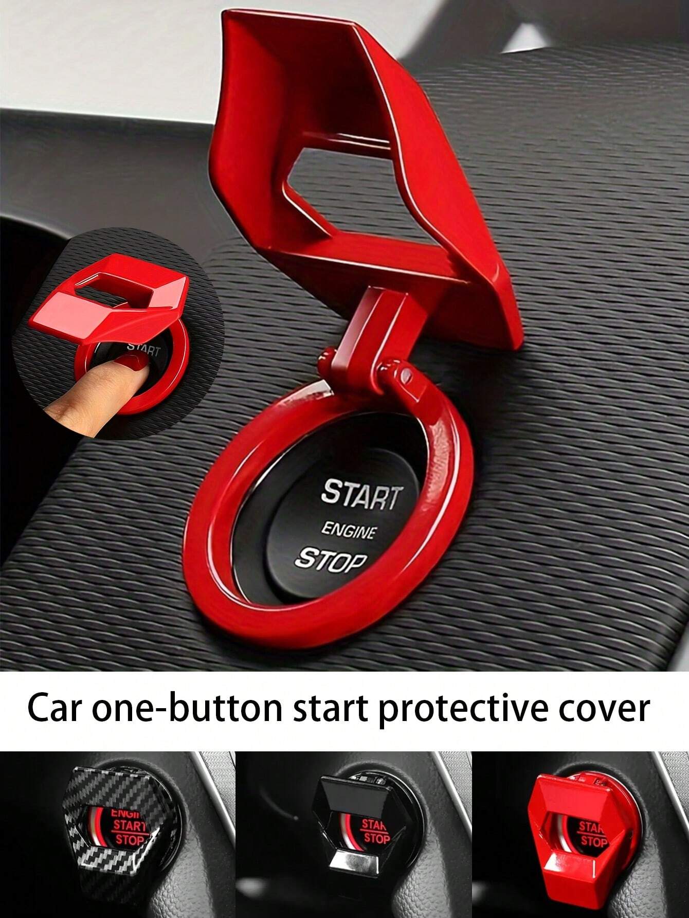 1pc Creative Car Ignition Button Protective Cover, Decorative Sticker For Car Interior Accessories