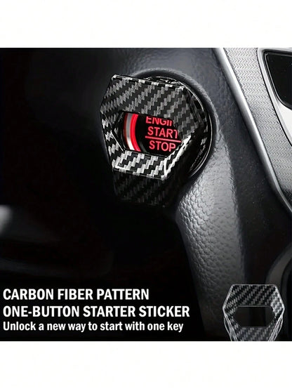 1pc Creative Car Ignition Button Protective Cover, Decorative Sticker For Car Interior Accessories