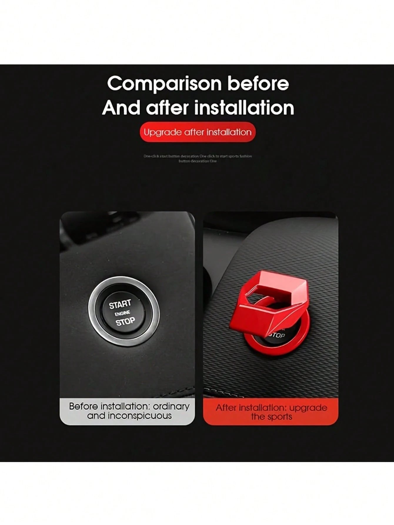 1pc Creative Car Ignition Button Protective Cover, Decorative Sticker For Car Interior Accessories