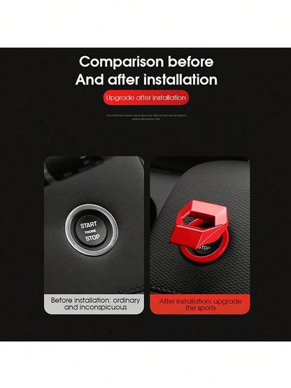 1pc Creative Car Ignition Button Protective Cover, Decorative Sticker For Car Interior Accessories