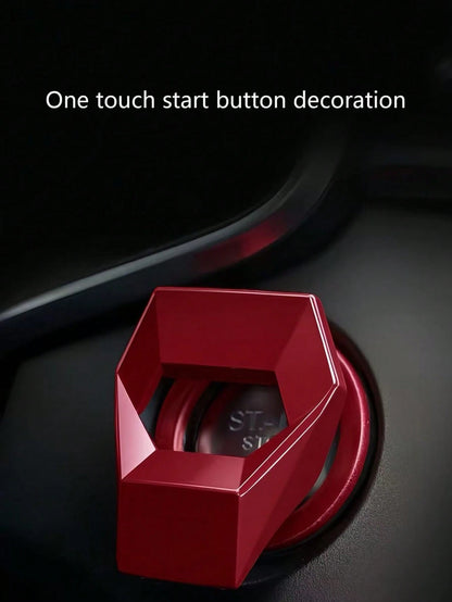 1pc Creative Car Start Button Protective Cover, Ignition Switch Decorative Sticker, Car Interior Accessory