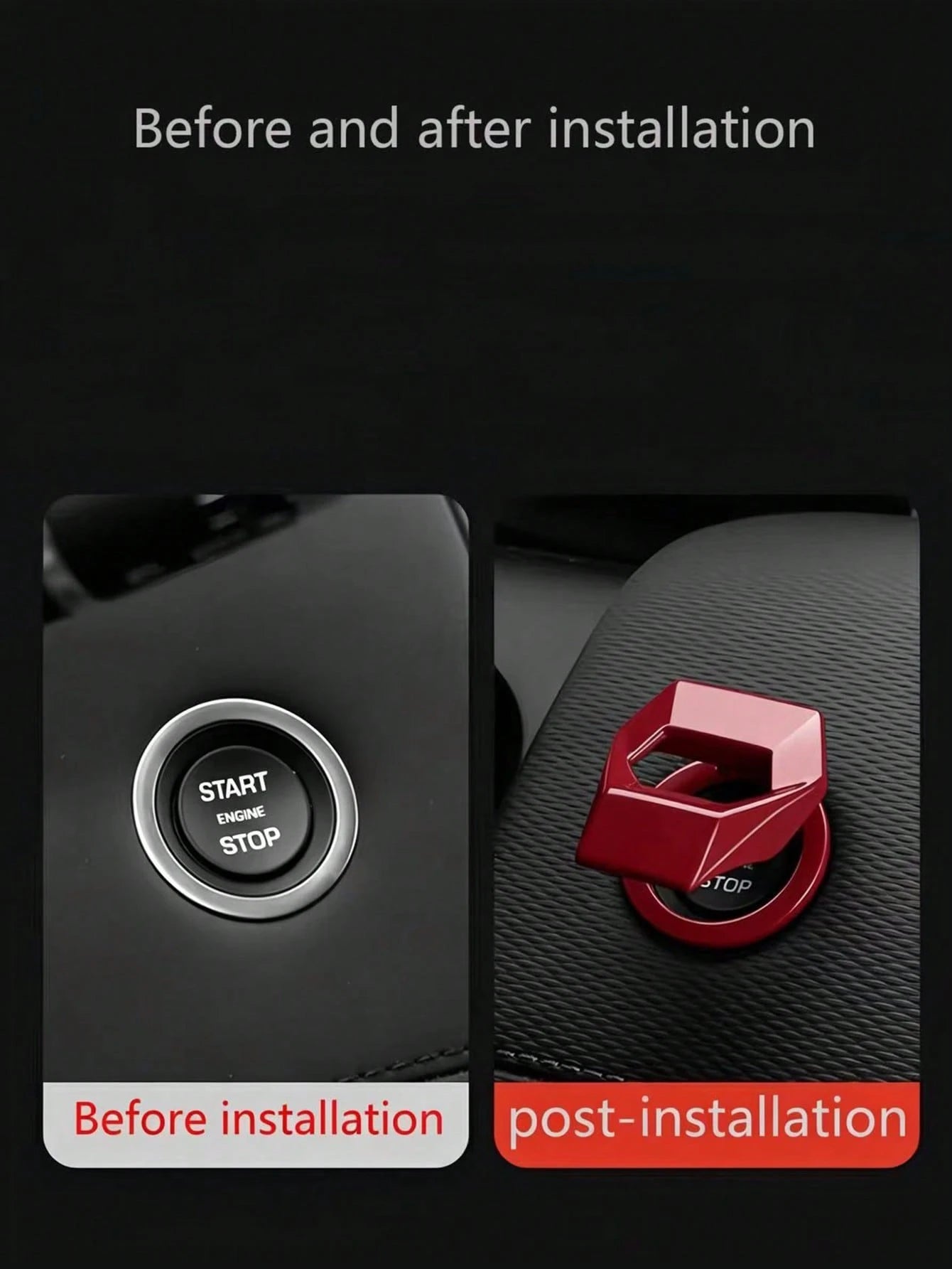 1pc Creative Car Start Button Protective Cover, Ignition Switch Decorative Sticker, Car Interior Accessory
