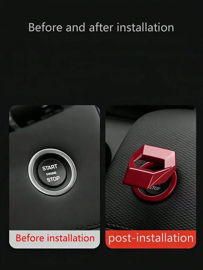 1pc Creative Car Start Button Protective Cover, Ignition Switch Decorative Sticker, Car Interior Accessory