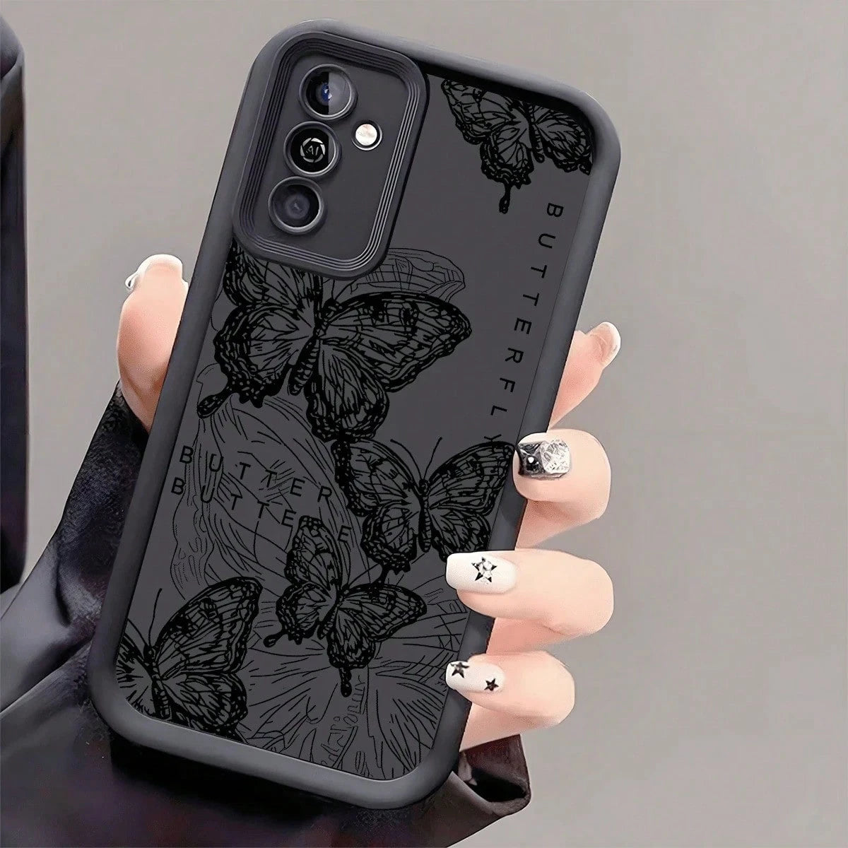 1pc Creative Flying Black Butterfly Full Body Shockproof Phone Case, Thick Anti-Slip Protective Cover Compatible With, Honor,, Galaxy, 17 Pro Max Case