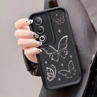 1pc Creative Flying Black Butterfly Full Body Shockproof Phone Case, Thick Anti-Slip Protective Cover Compatible With, Honor,, Galaxy, 17 Pro Max Case
